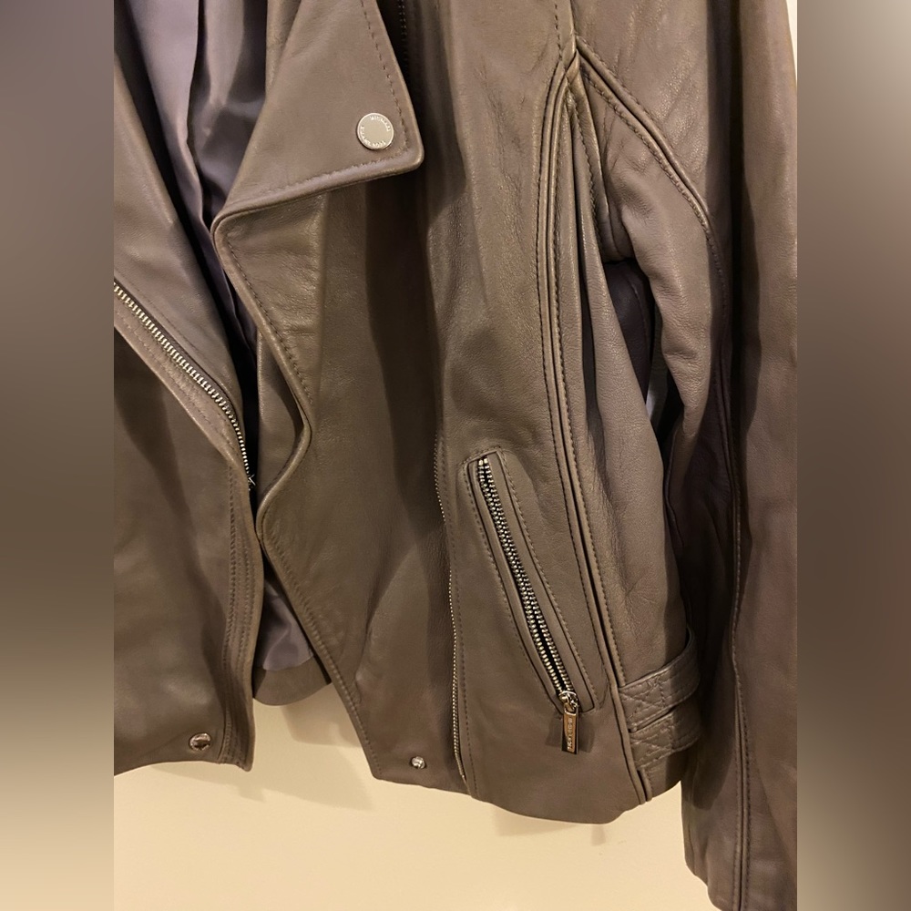 Michael Kors 100% Leather Moto Jacket - Picture 2 of 7